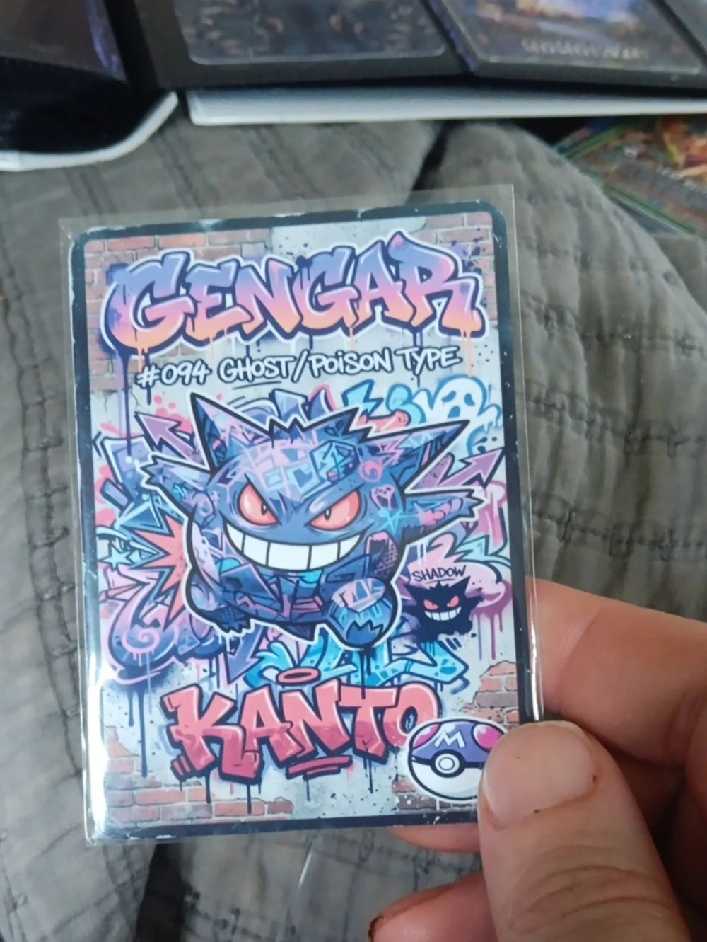 Gengar Graphic Card Sleeve - Purple Ghost Design